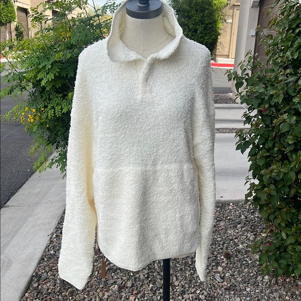 SKIMS Cozy White Fleece Pullover L/XL